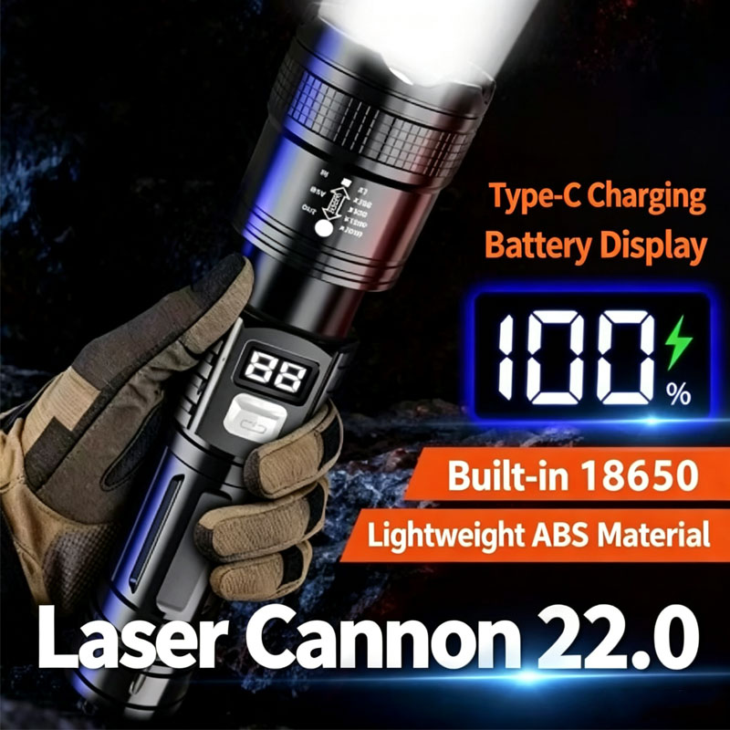 Energy Monitor Meter - Lanterna tática com laser e zoom,