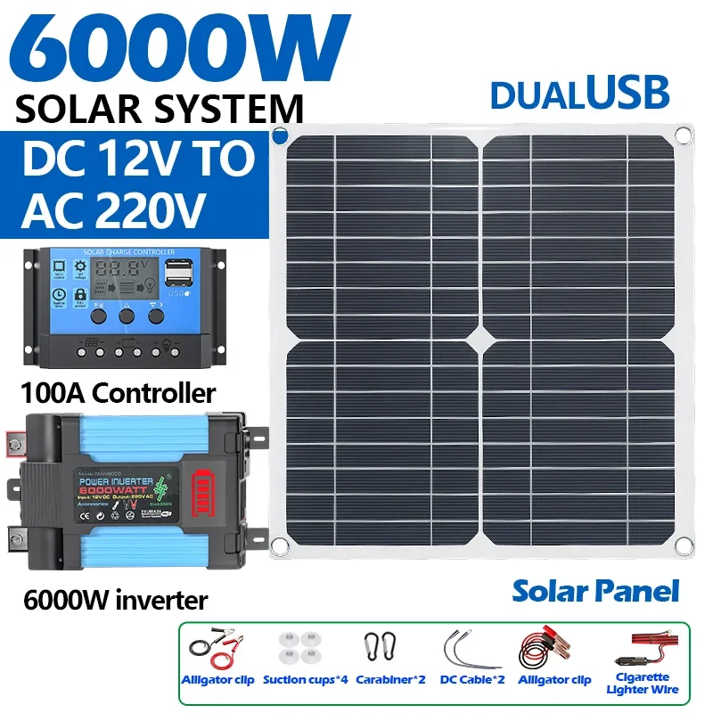 Kit solar de 6000W, equipado c - Solar Panel 200W avaliação e preço